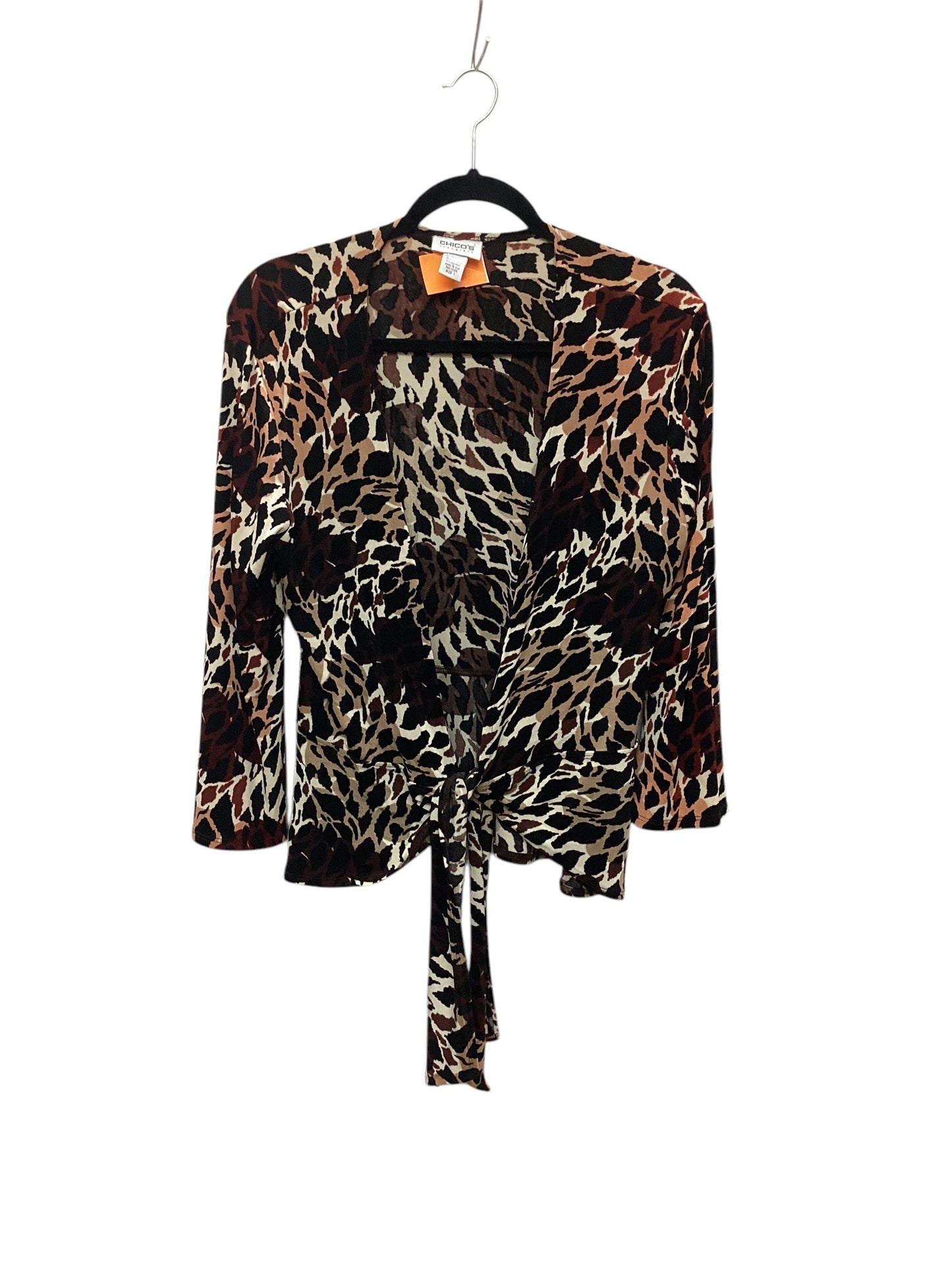 Cardigan By Chicos In Animal Print, Size: M