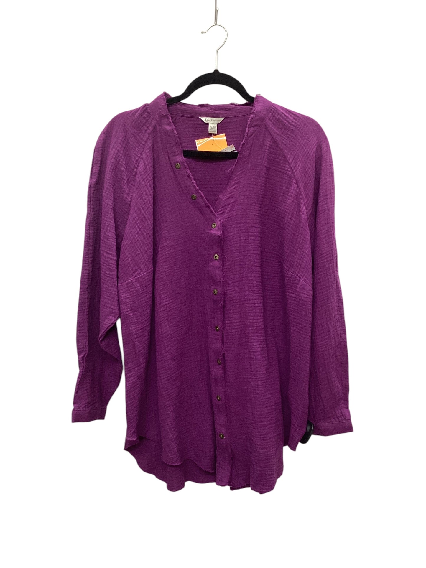 Top Long Sleeve By Cato In Purple, Size: Xl