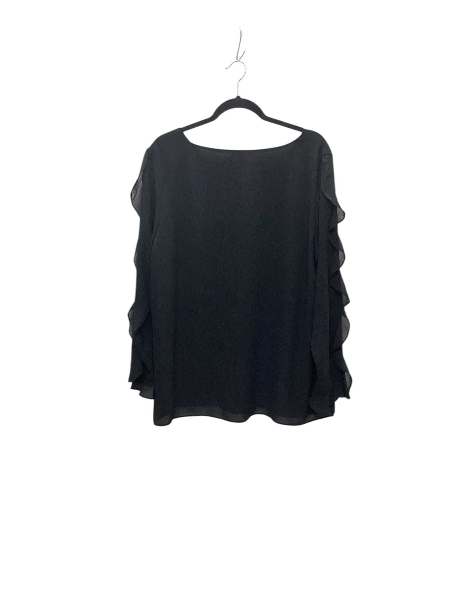 Top Long Sleeve By Roz And Ali In Black, Size: 1x