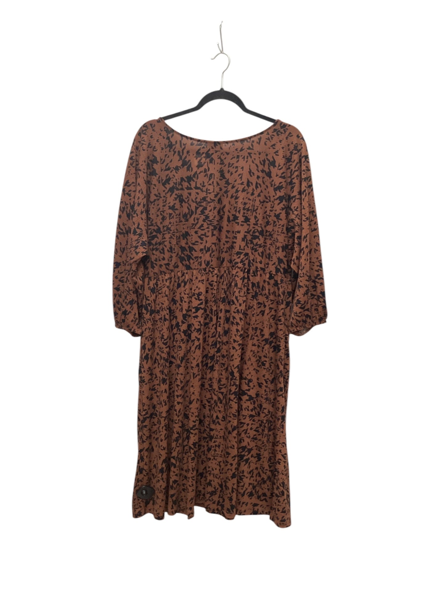 Dress Casual Short By Ava & Viv In Brown, Size: 1x