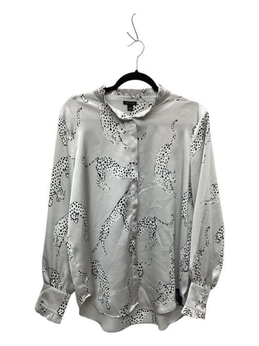 Top Long Sleeve By Ann Taylor In Grey, Size: L