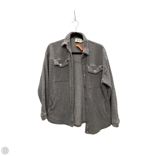 Jacket Shirt By Bke In Grey, Size: S