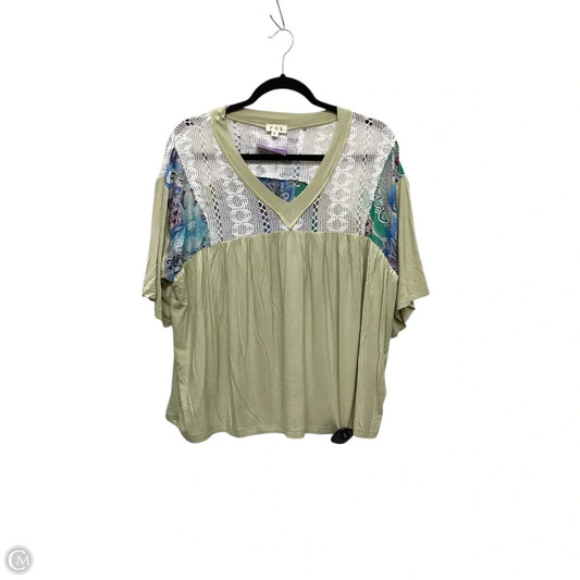 Top Short Sleeve By Pol In Green, Size: L
