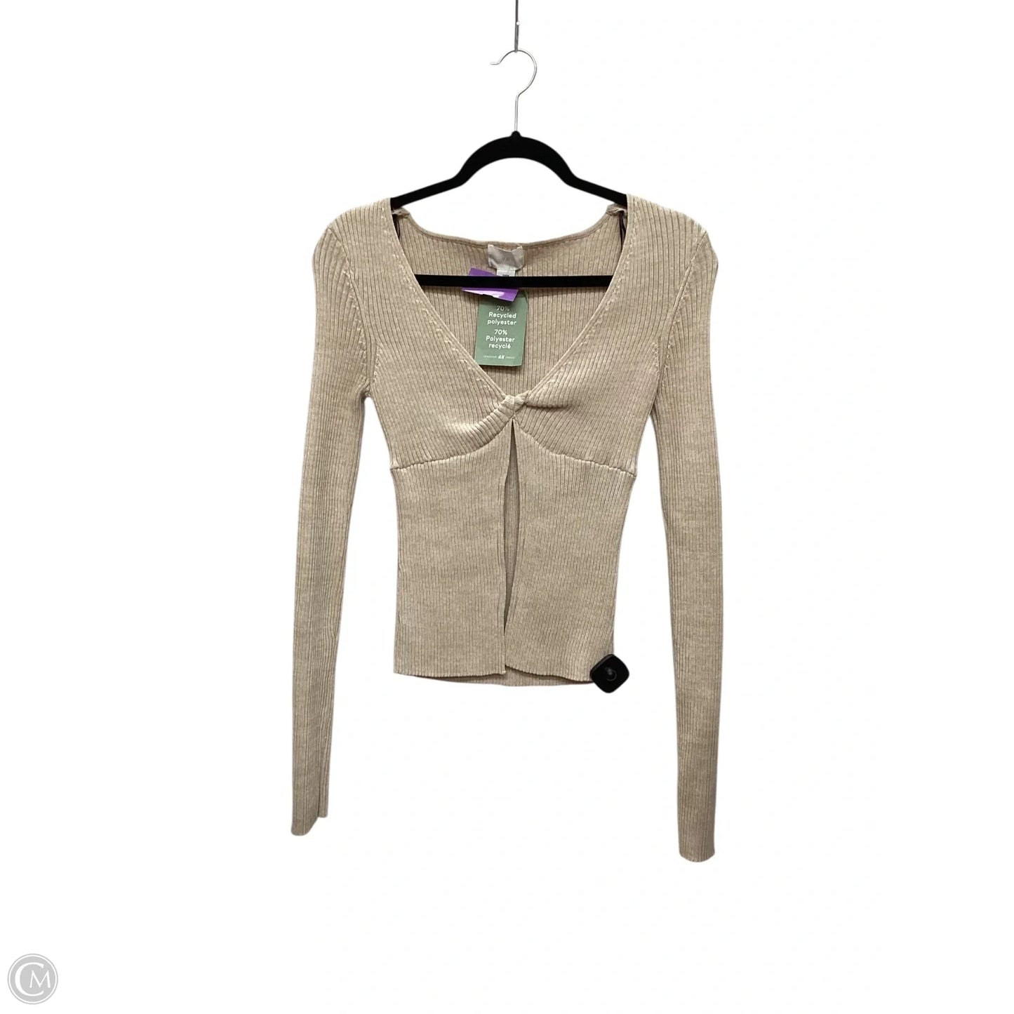 Top Long Sleeve By H&m In Beige, Size: M