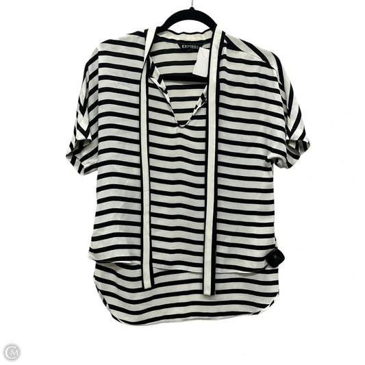 Top Short Sleeve By Express In Striped Pattern, Size: Xs