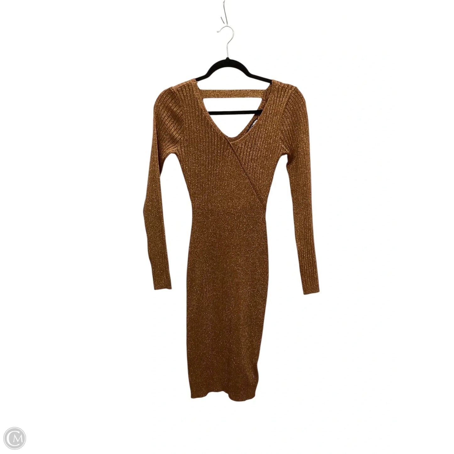 Dress Party Midi By Fashion Nova In Bronze, Size: M