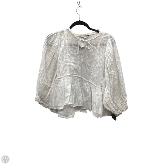 Top Long Sleeve By American Eagle In White, Size: S