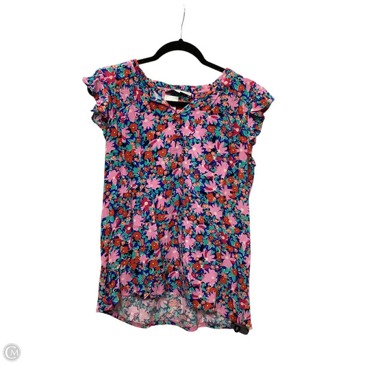 Top Sleeveless By Loft In Floral Print, Size: S