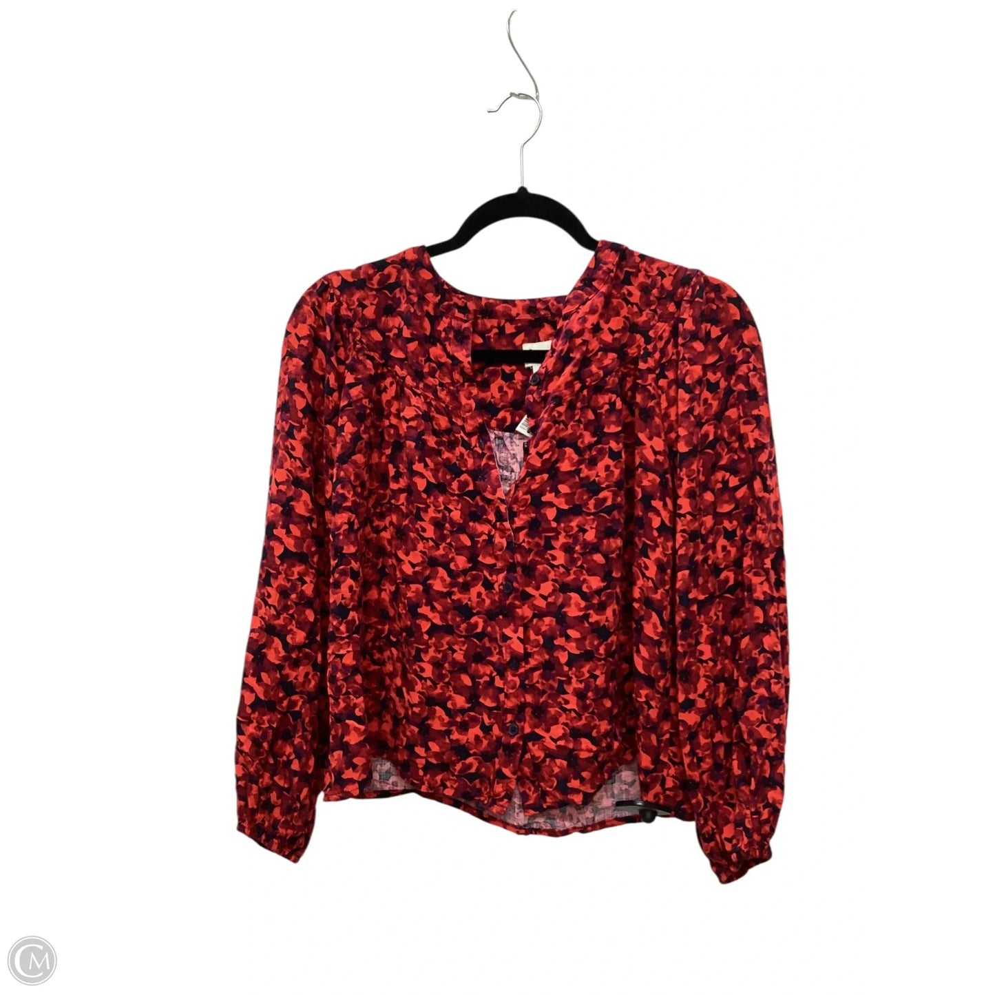 Top Long Sleeve By A New Day In Blue & Red, Size: Xs