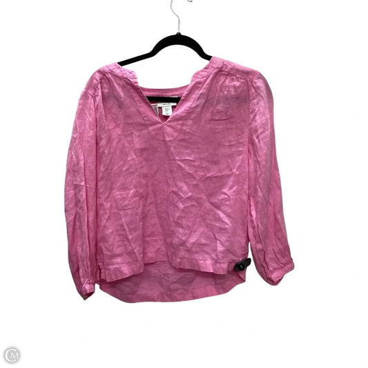 Top Long Sleeve Basic By H For Halston In Pink, Size: S