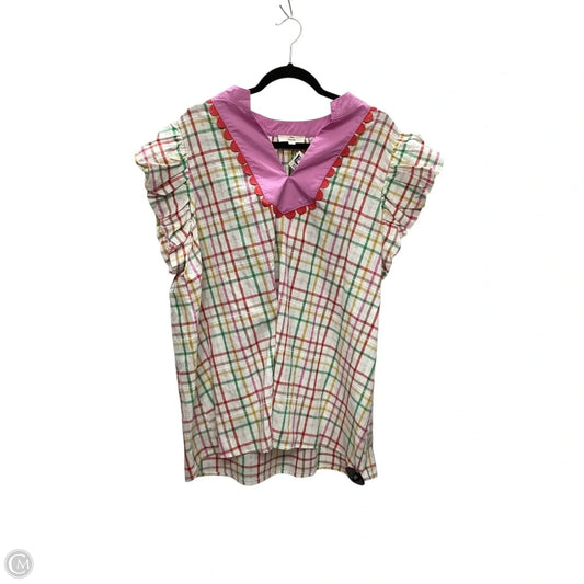 Top Short Sleeve By Entro In Plaid Pattern, Size: 2x