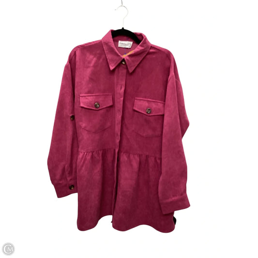 Jacket Shirt By First Love In Purple, Size: L