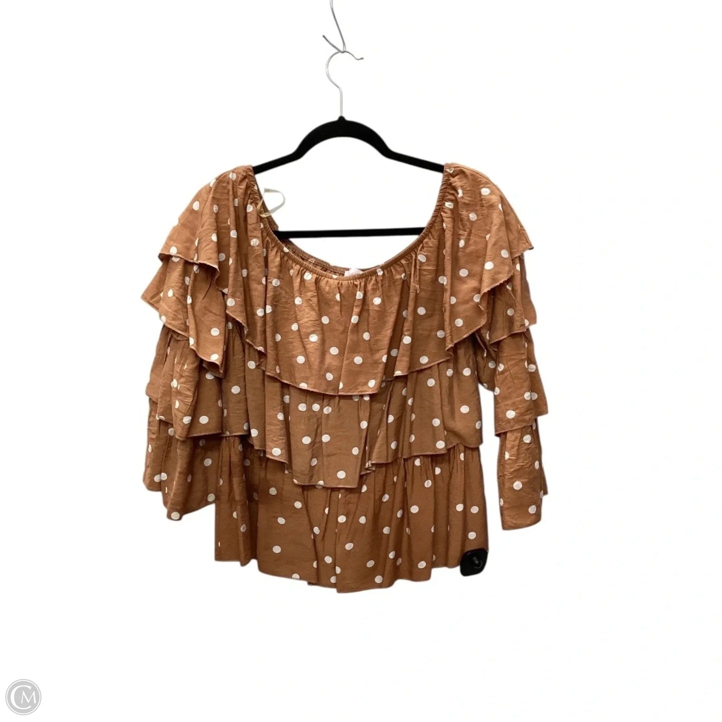 Top Long Sleeve By Pink Lily In Polkadot Pattern, Size: S