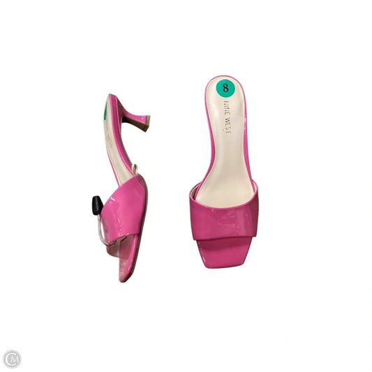 Sandals Heels Kitten By Nine West In Pink, Size: 8