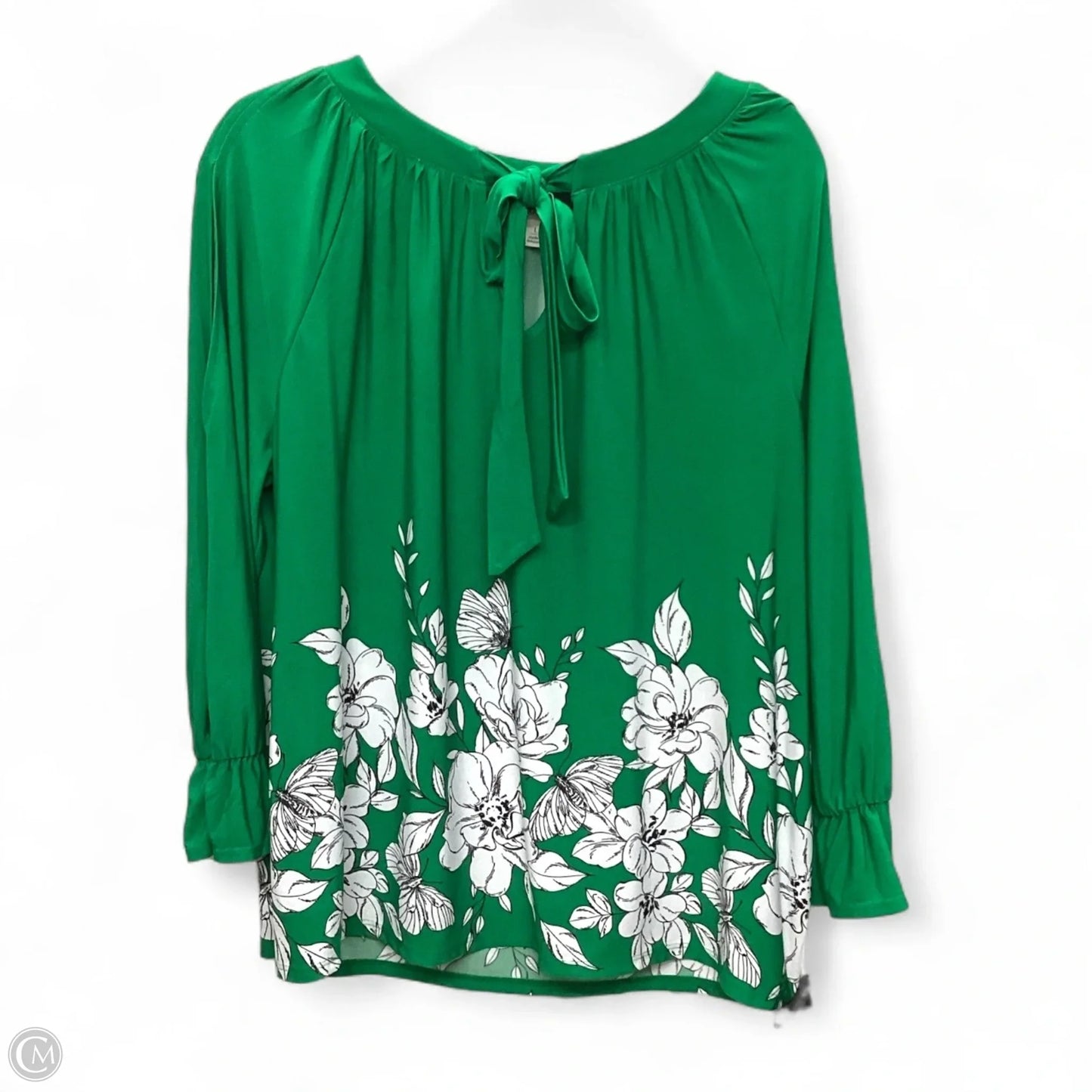 Blouse Long Sleeve By Cato In Green, Size: L