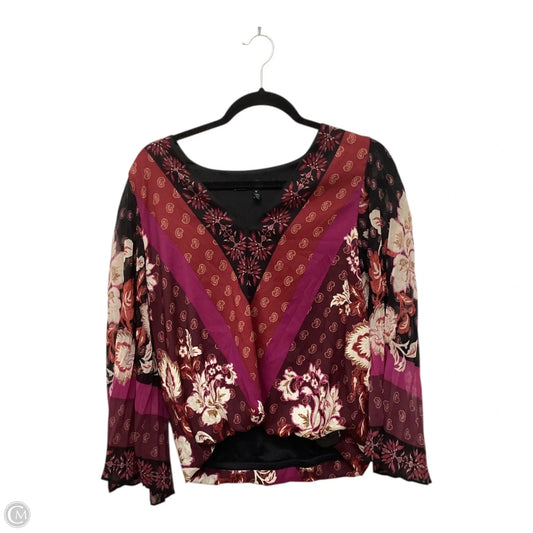 Blouse Long Sleeve By White House Black Market In Multi-colored, Size: M
