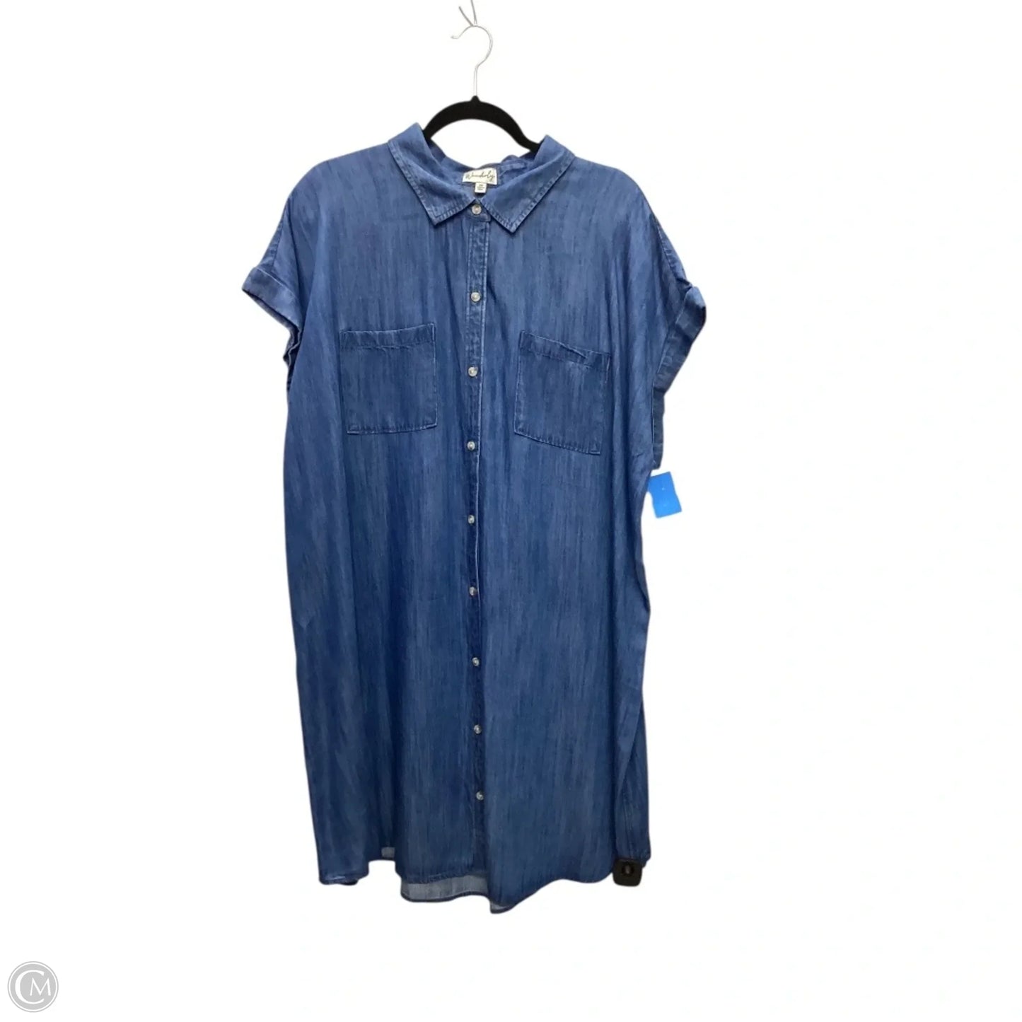 Dress Casual Short By Wonderly In Blue Denim, Size: 2x