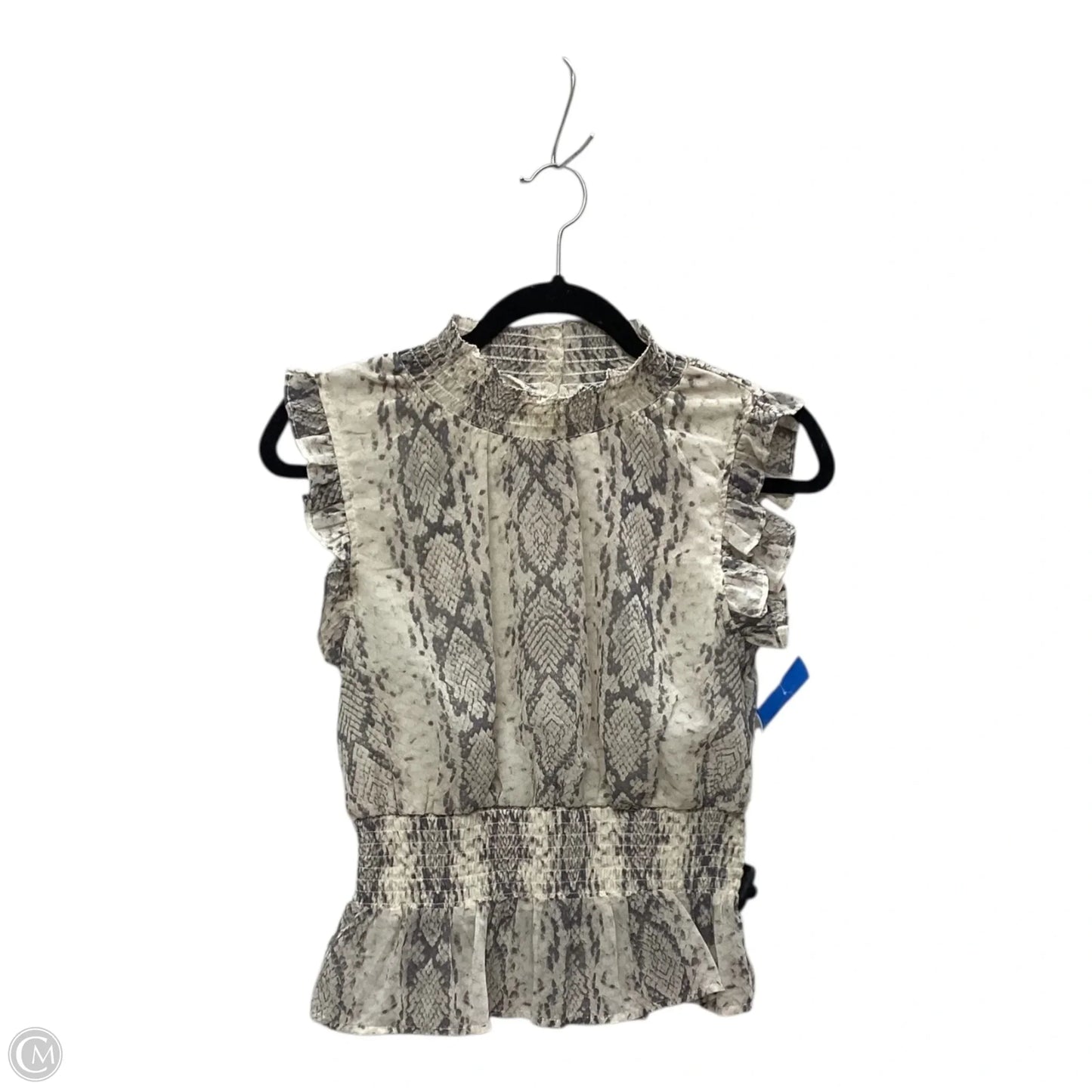 Top Sleeveless By Japna In Snakeskin Print, Size: S