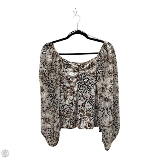 Blouse Long Sleeve By Chenault In Animal Print, Size: M