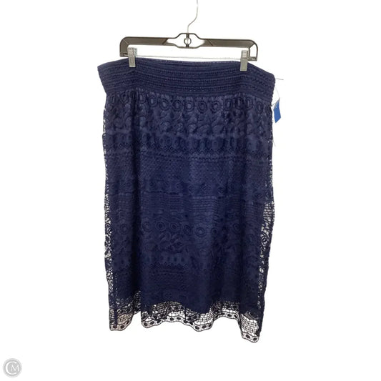 Skirt Midi By Free In Navy, Size: 3x