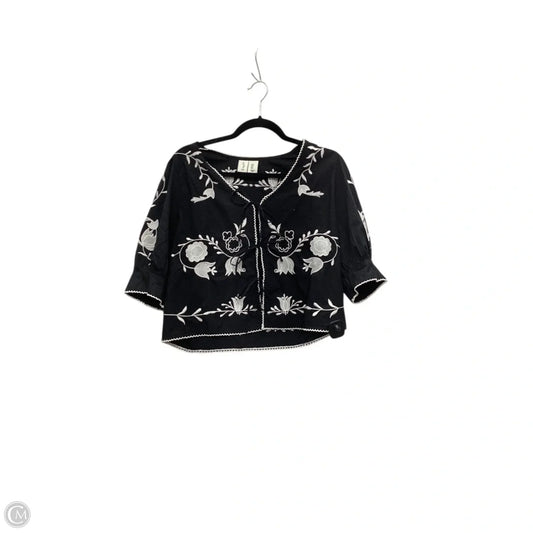 Blouse Short Sleeve By Joie In Black, Size: L