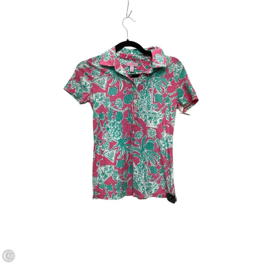 Top Short Sleeve Designer By Lilly Pulitzer In Pink, Size: M