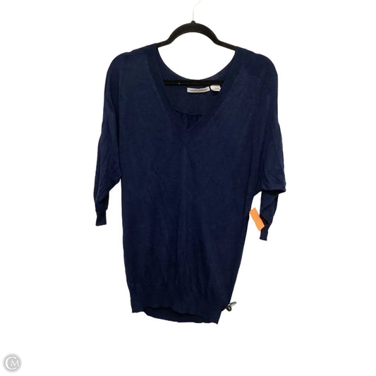 Designer Top Long Sleeve By Autumn Cashmere In Blue, Size: S