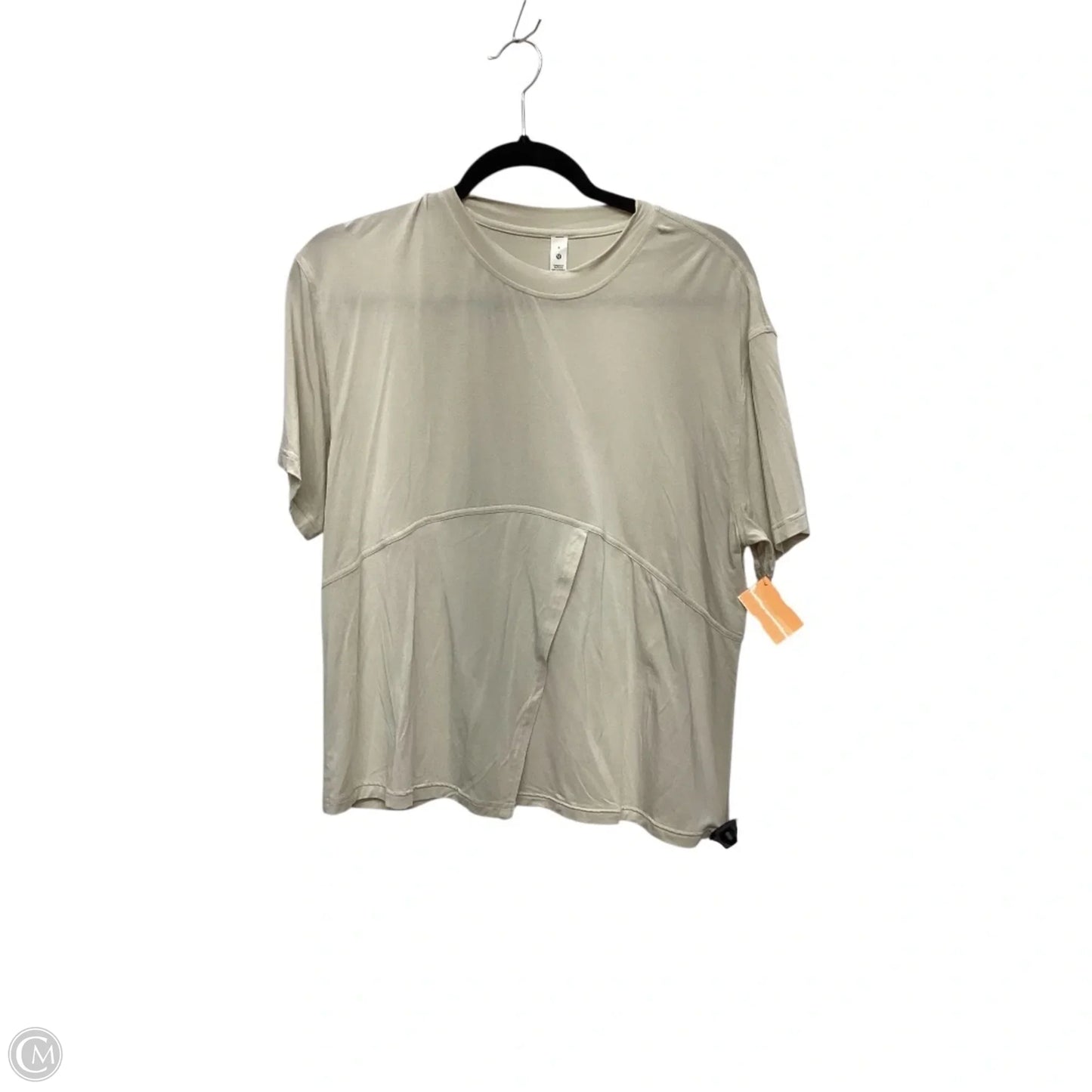 Athletic Top Short Sleeve By Lululemon In Tan, Size: 6