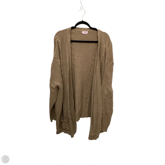 Cardigan By Pink Lily In Tan, Size: 3x