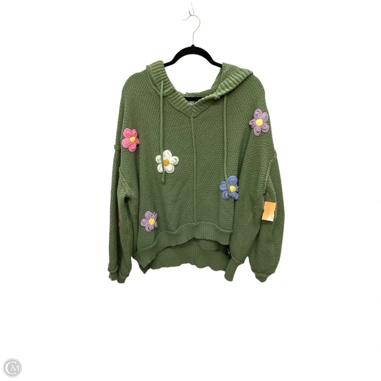 Sweatshirt Hoodie By Pol In Green, Size: L