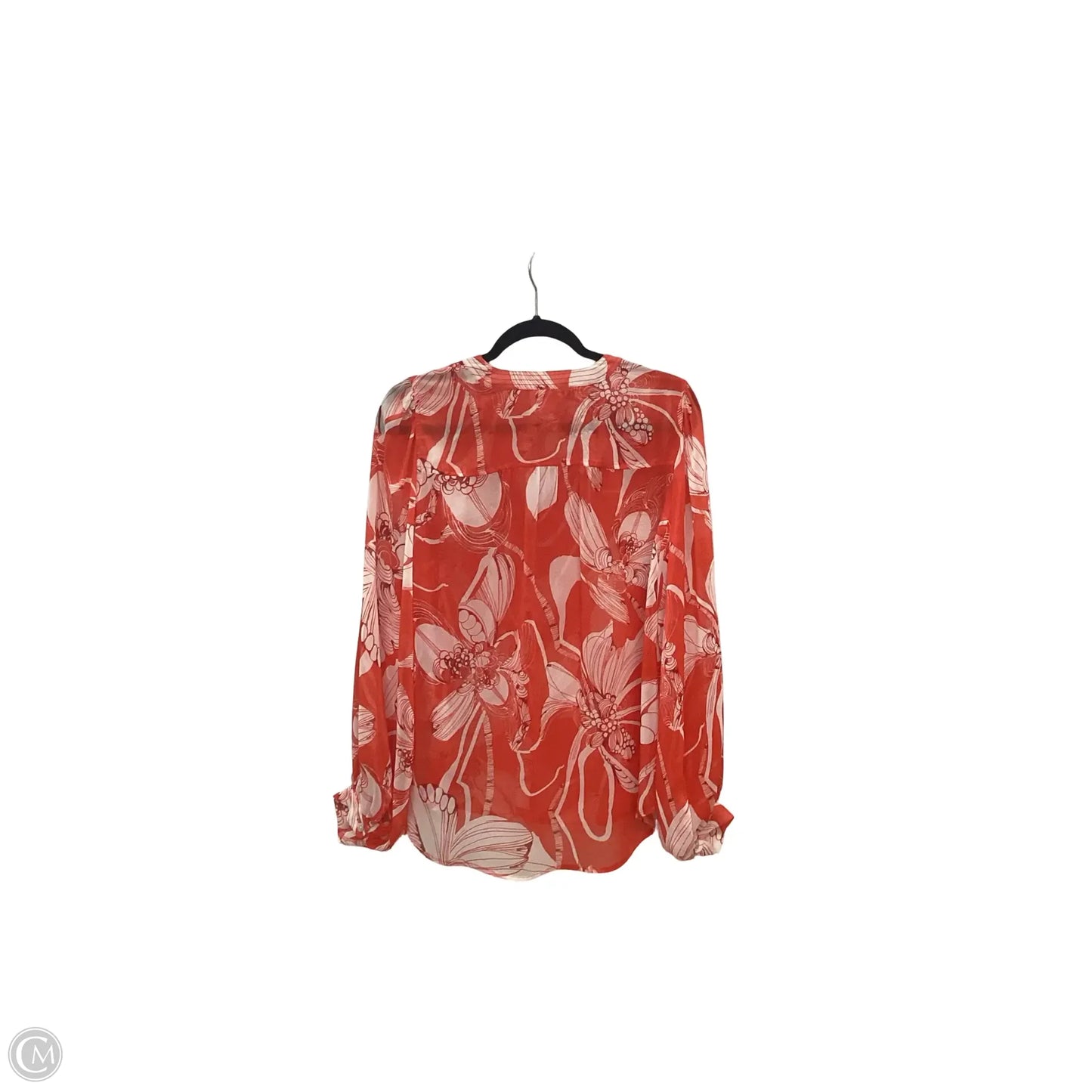 Blouse Long Sleeve By Chicos In Orange, Size: M