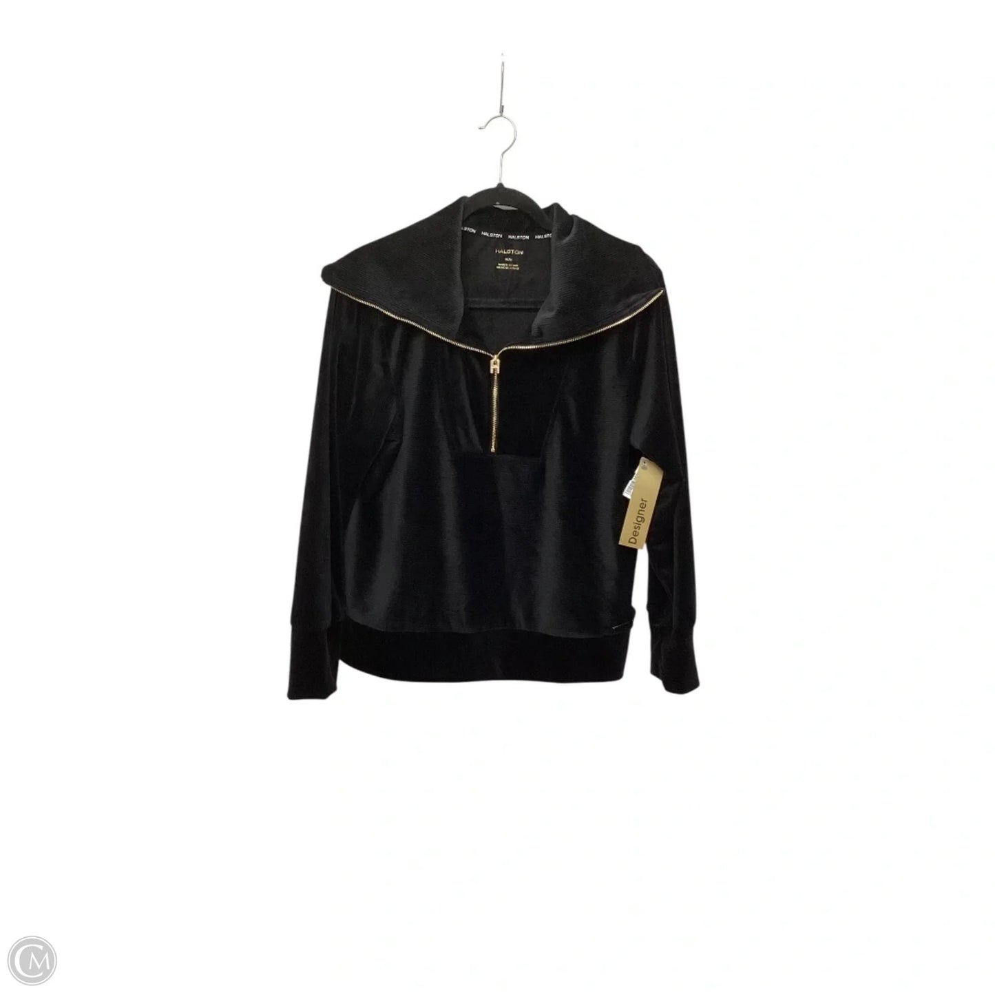 Top Long Sleeve Designer By Halston In Black, Size: M