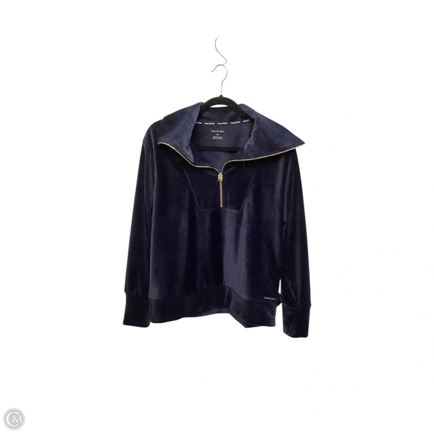 Top Long Sleeve Designer By Halston In Blue, Size: M