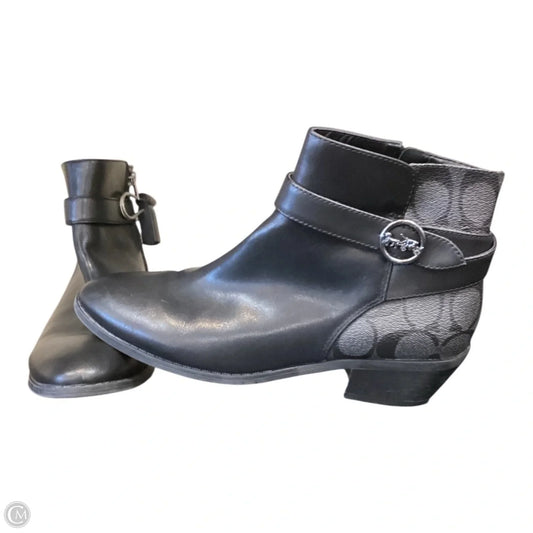 Boots Designer By Coach In Black, Size: 6.5