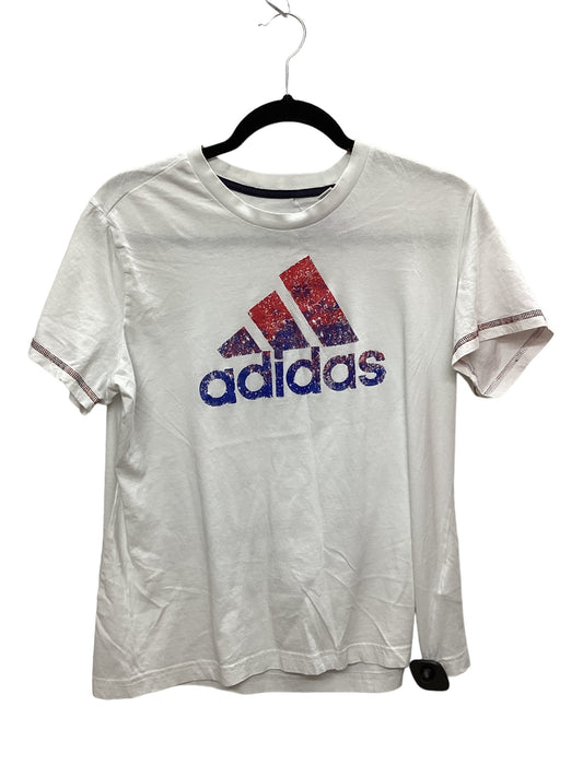 White Athletic Top Short Sleeve Adidas, Size Xl