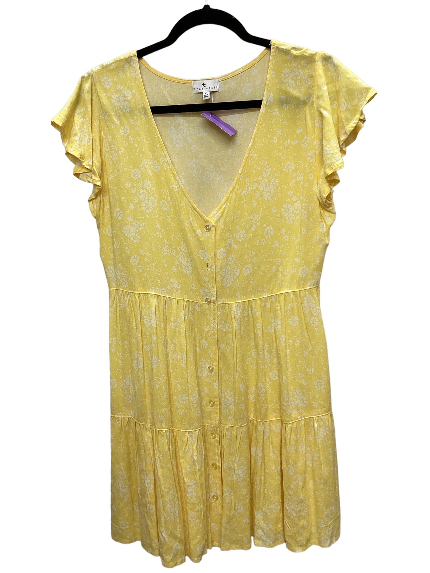 Yellow Dress Casual Midi True Craft, Size L