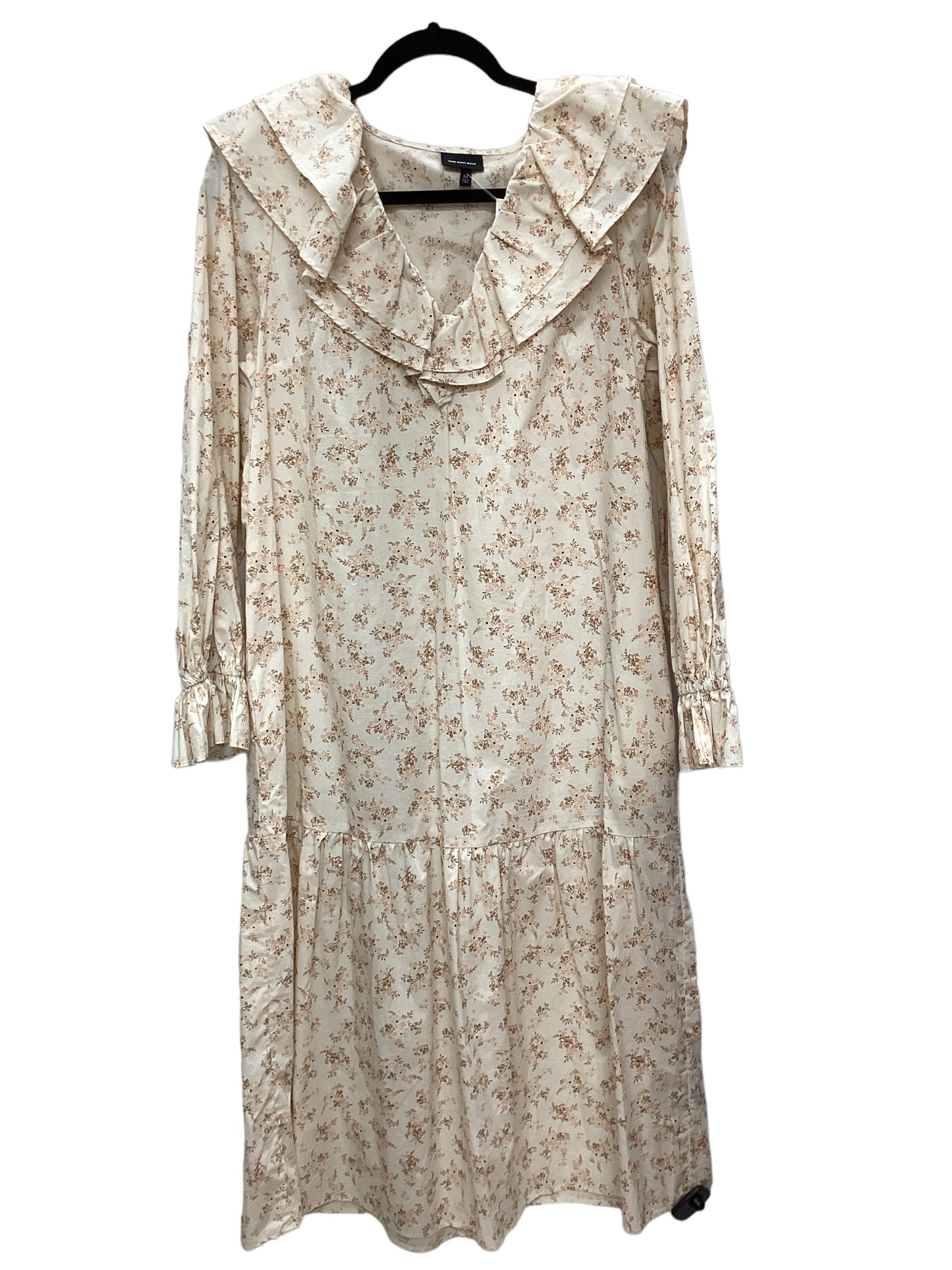 Cream Dress Casual Maxi Who What Wear, Size M