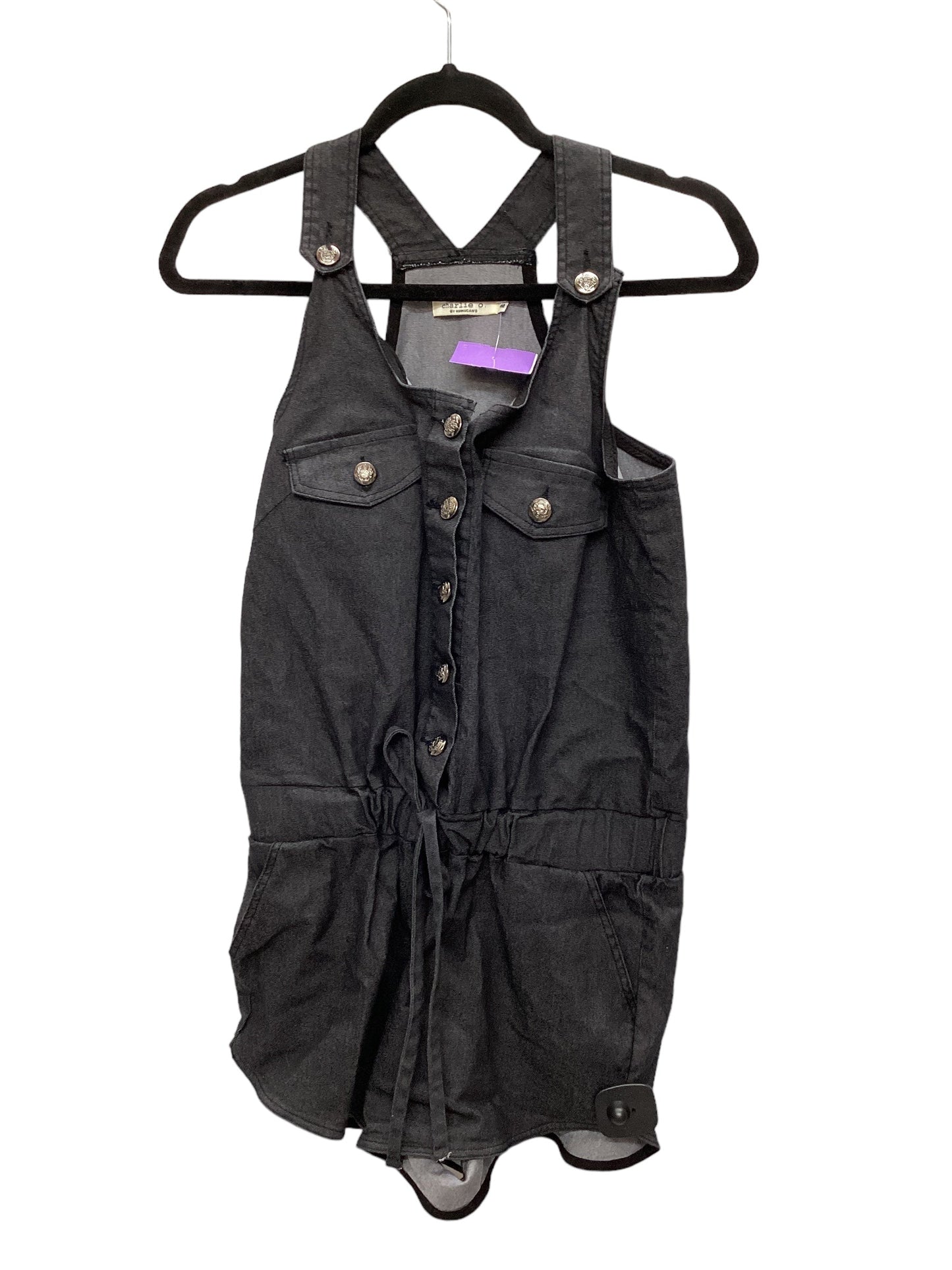 Black Denim Romper Clothes Mentor, Size M