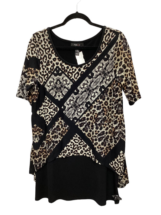 Leopard Print Top Short Sleeve Style And Co Collection Women, Size M