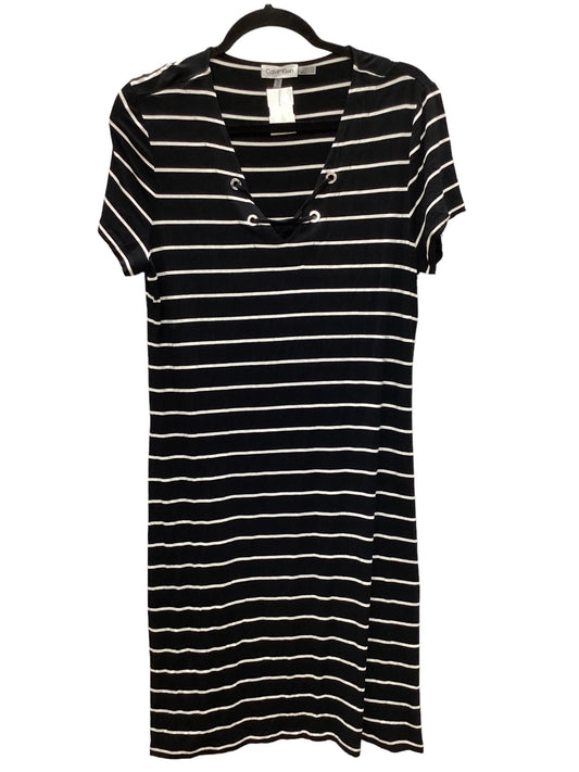 Striped Pattern Dress Casual Midi Calvin Klein, Size M