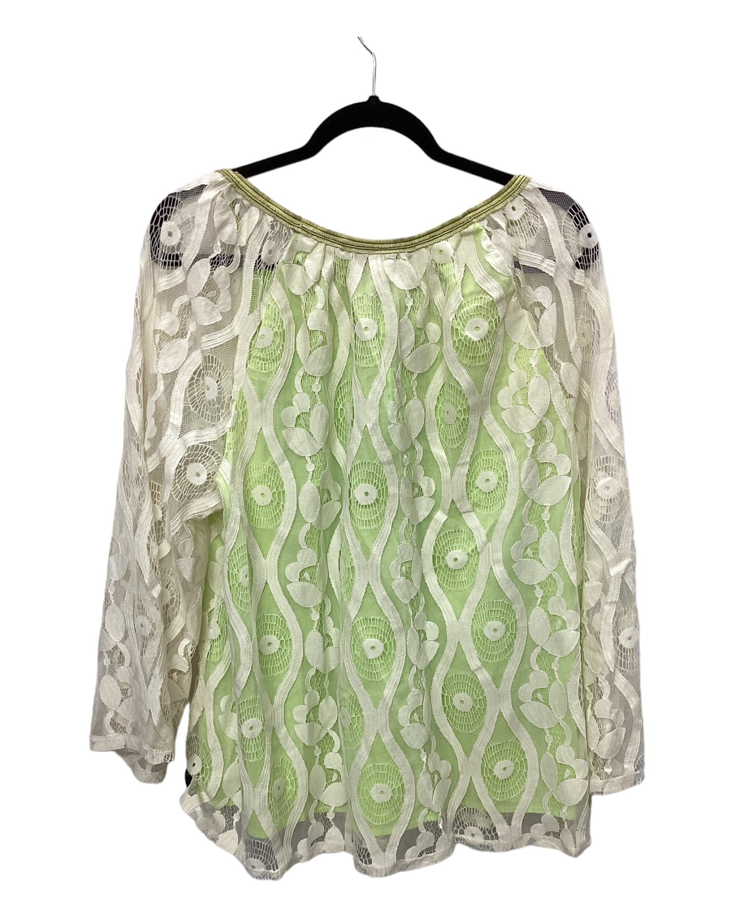 Top Long Sleeve By Lane Bryant In Green, Size: 1x