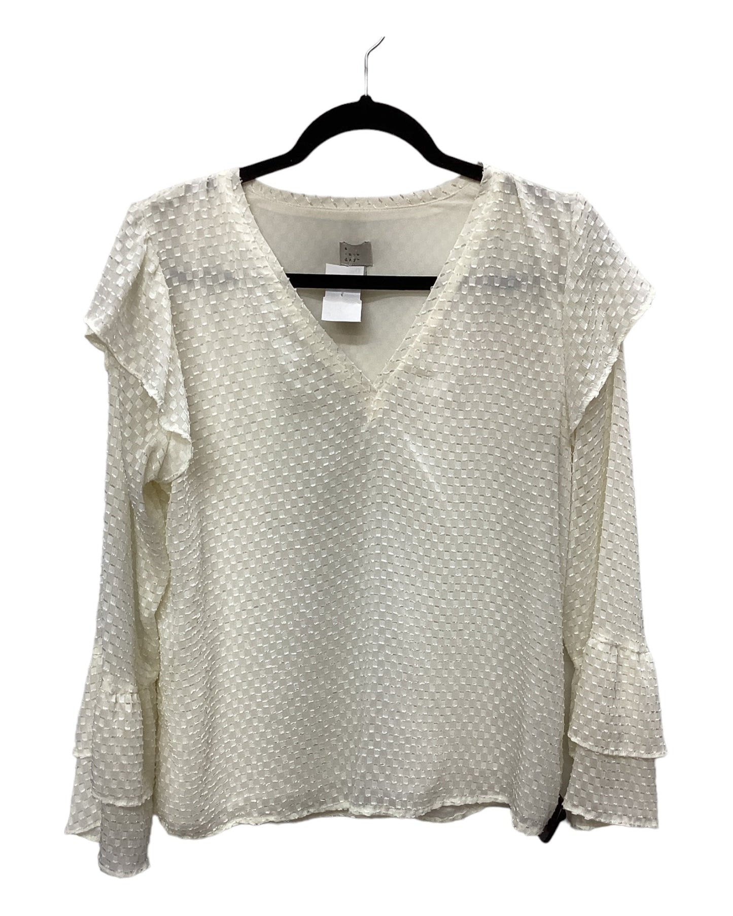 Top Long Sleeve By A New Day In Cream, Size: S