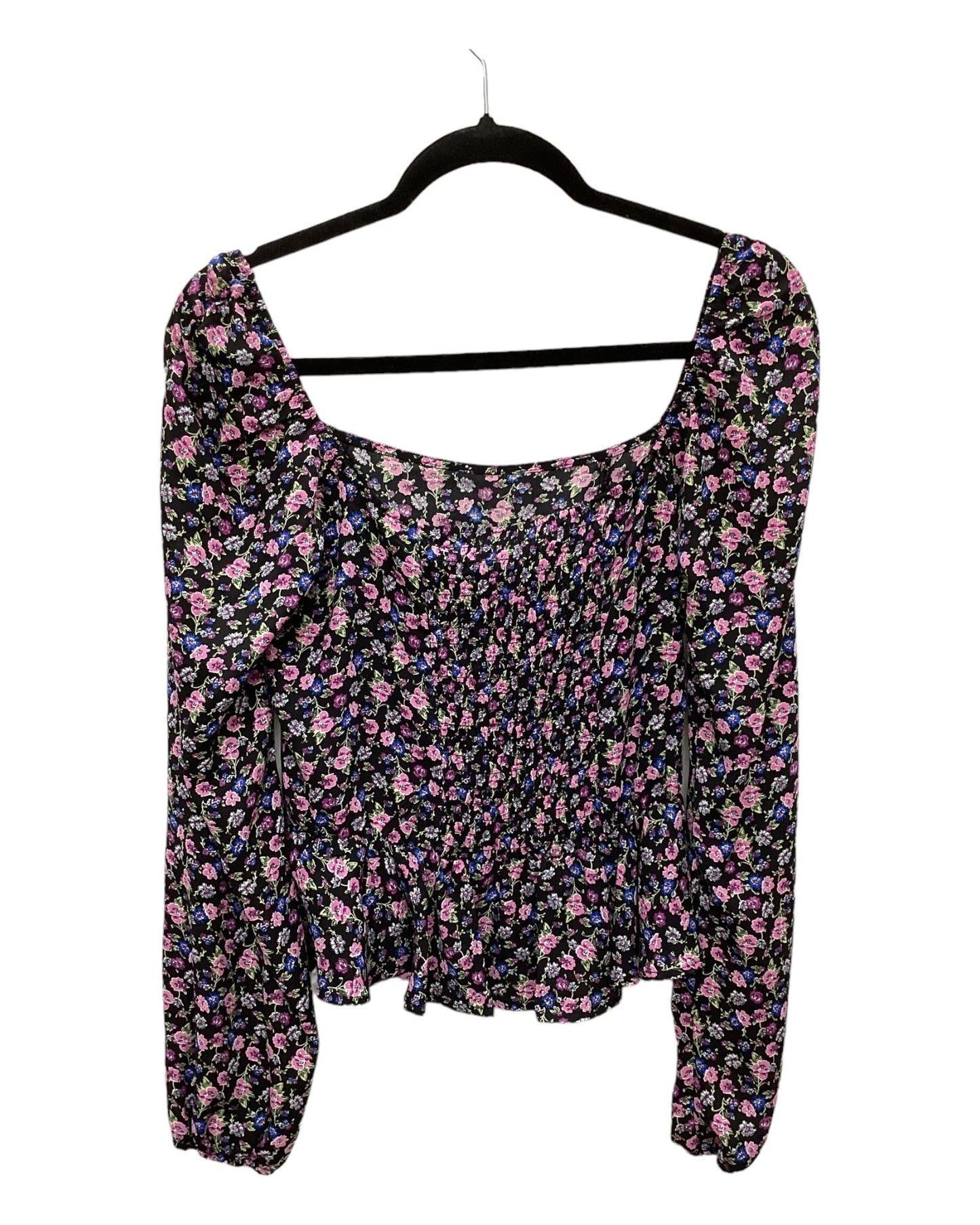 Top Long Sleeve By Miami In Floral Print, Size: L