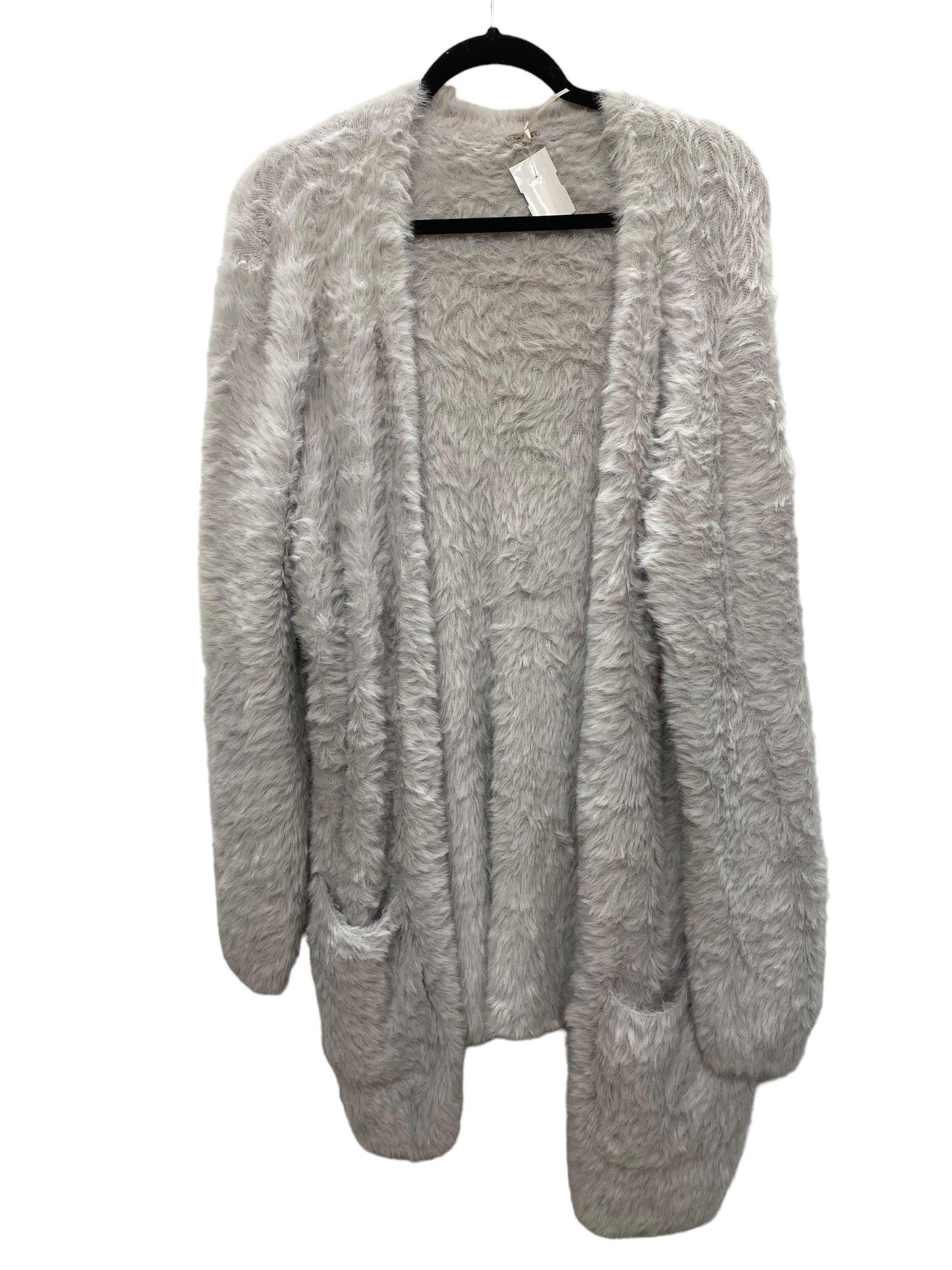 Sweater Cardigan By Free People In Grey, Size: L