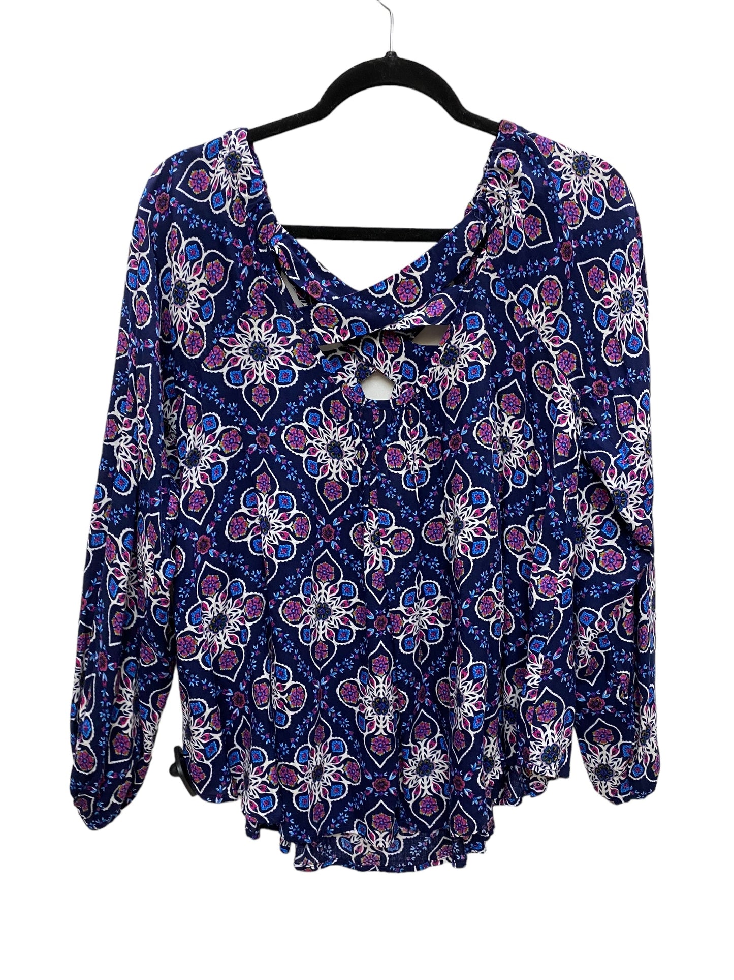 Top Long Sleeve By Entro In Blue & Purple, Size: M