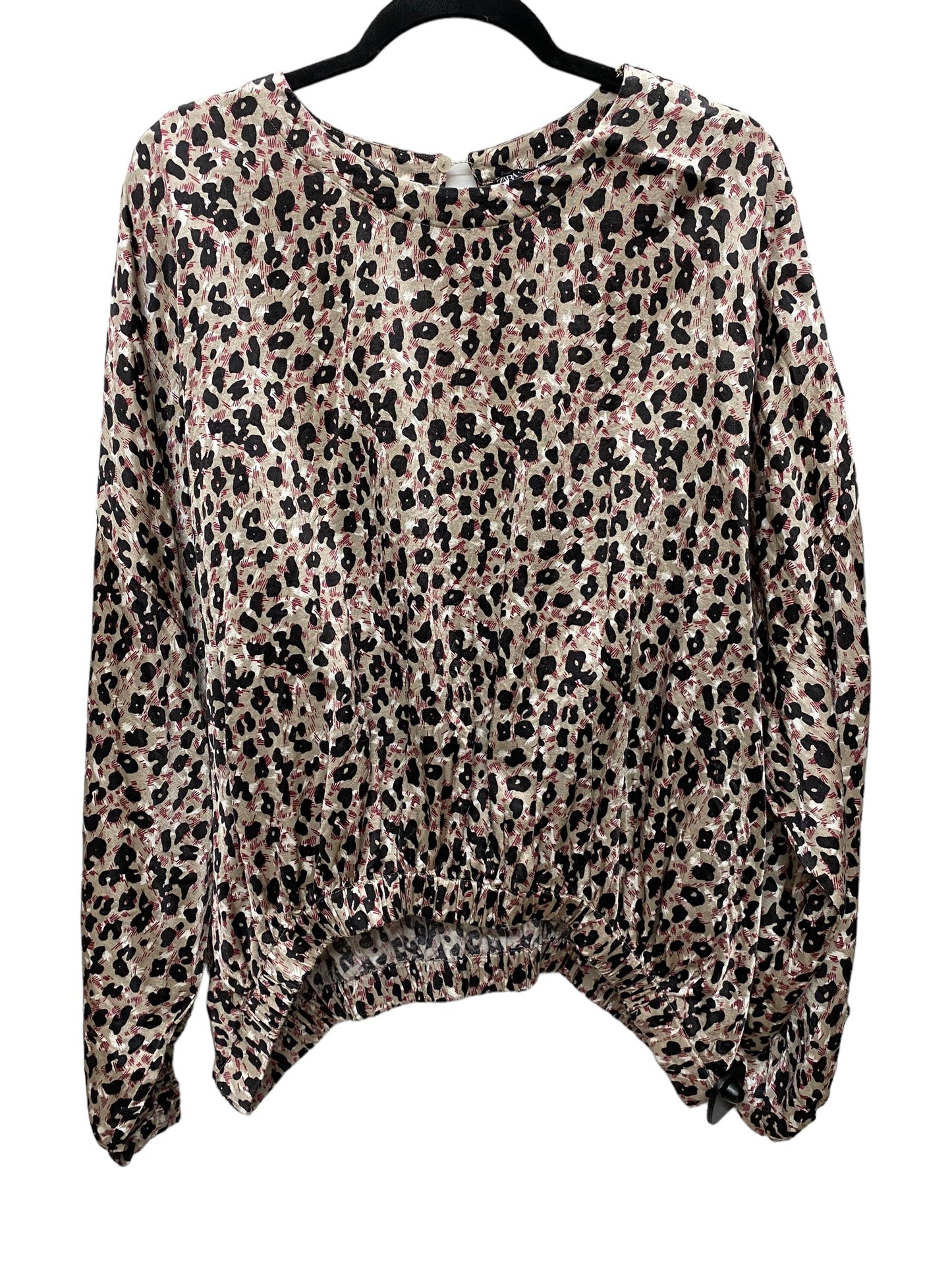 Top Long Sleeve By Zara In Animal Print, Size: Xxl