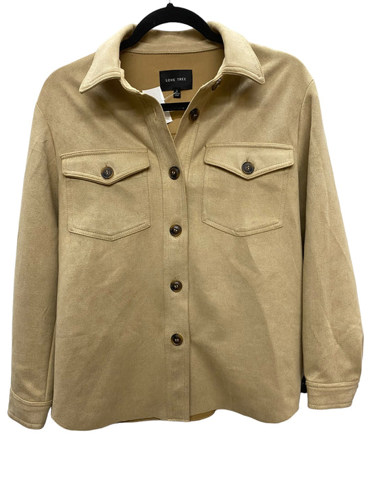 Jacket Shirt By Love Tree In Tan, Size: S