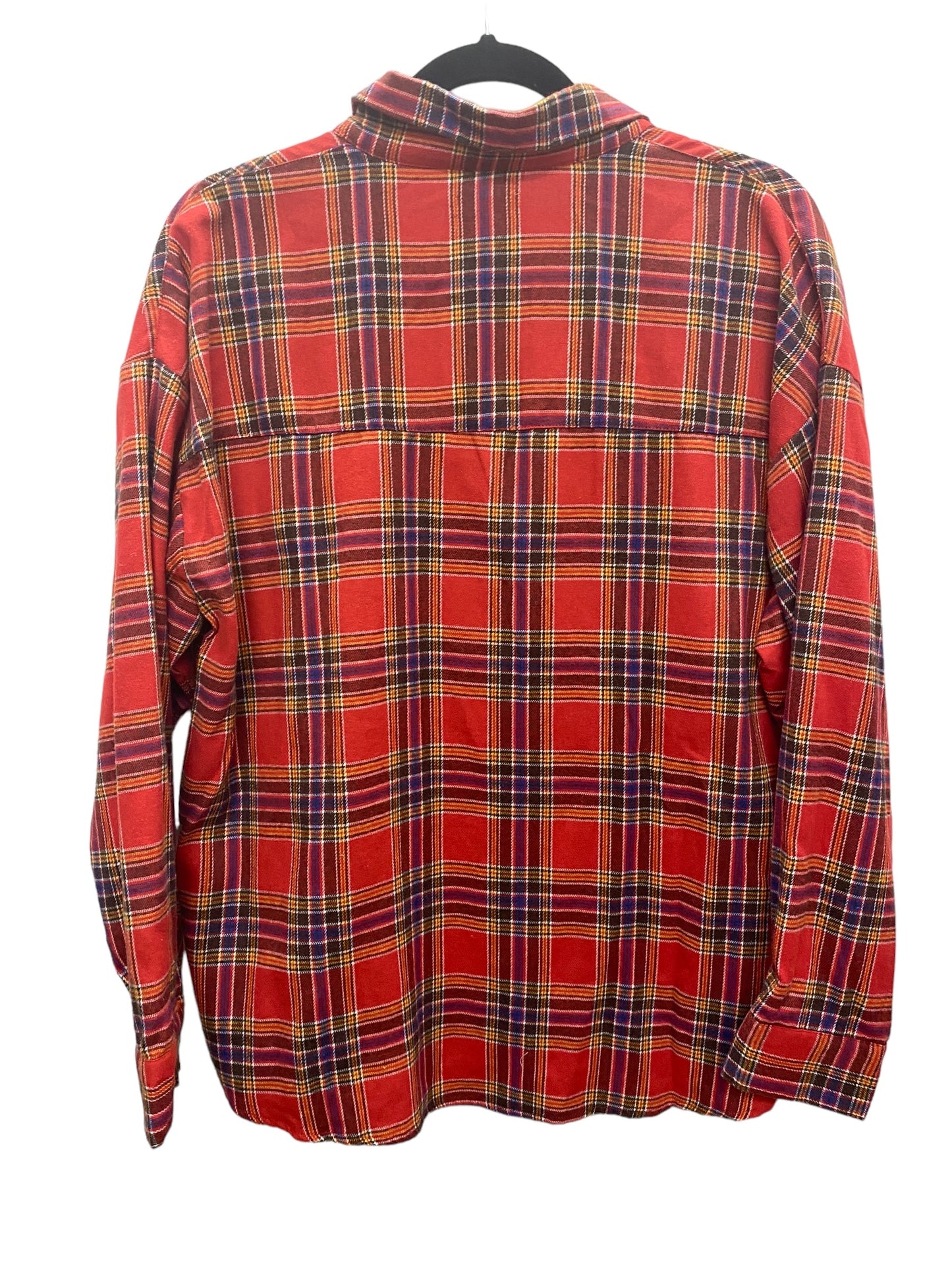 Top Long Sleeve By Pink Lily In Plaid Pattern, Size: M