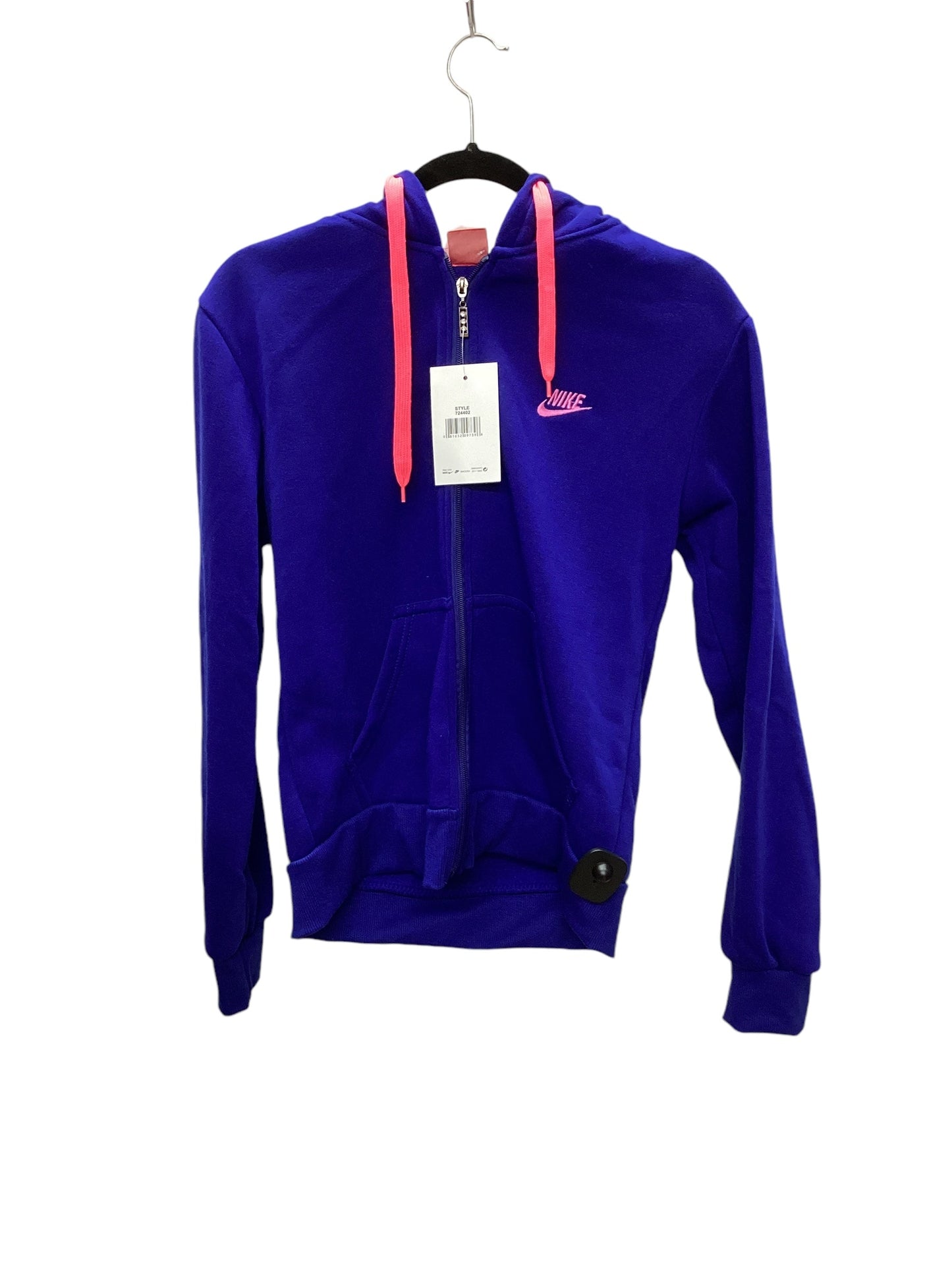 Sweatshirt Hoodie By Nike Apparel In Blue & Pink, Size: L