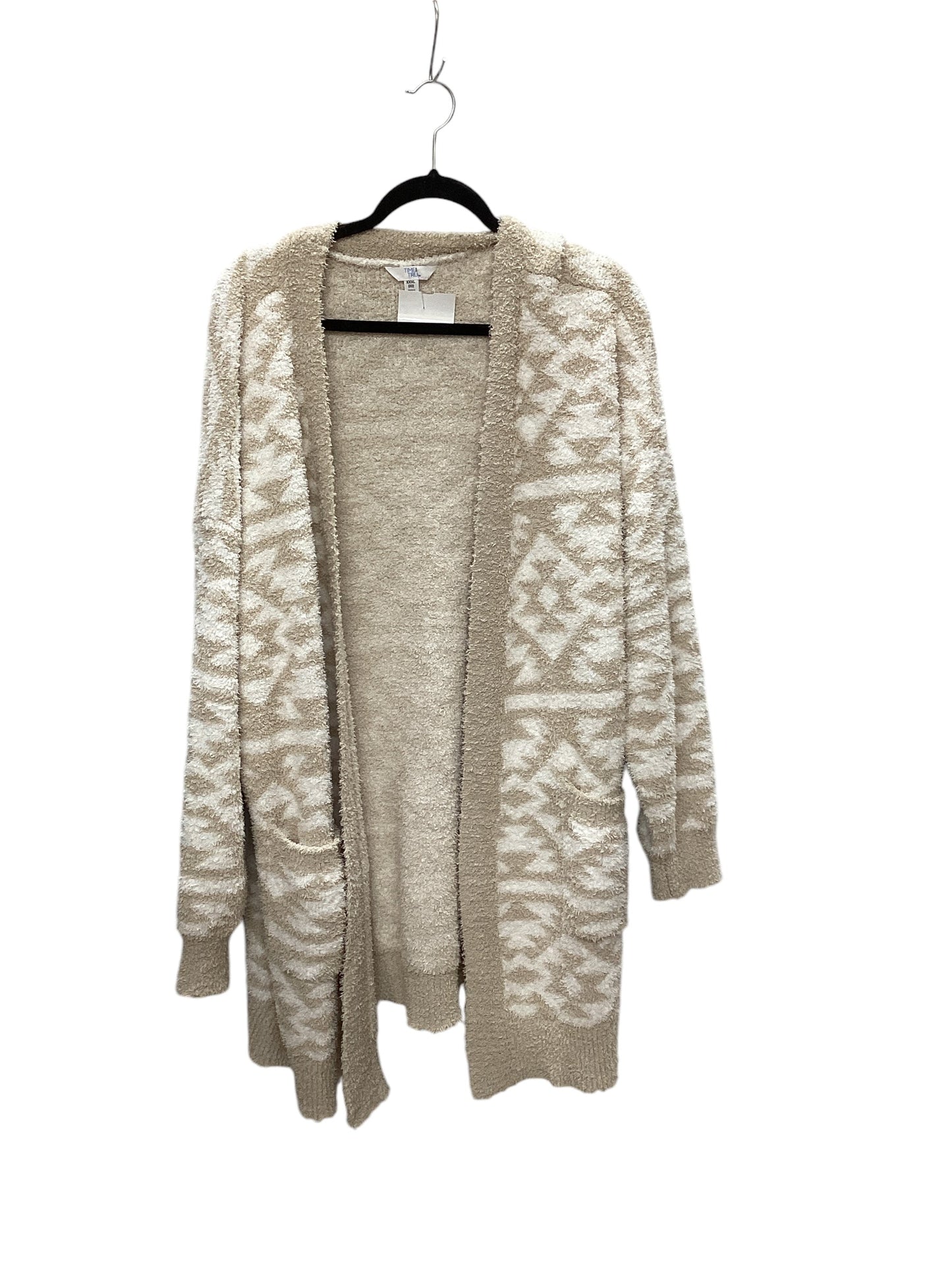 Sweater Cardigan By Time And Tru In Cream & White, Size: 3x